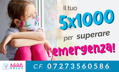 5x1000 all'Oncologia Pediatrica per ripartire dopo l'emergenza Coronavirus