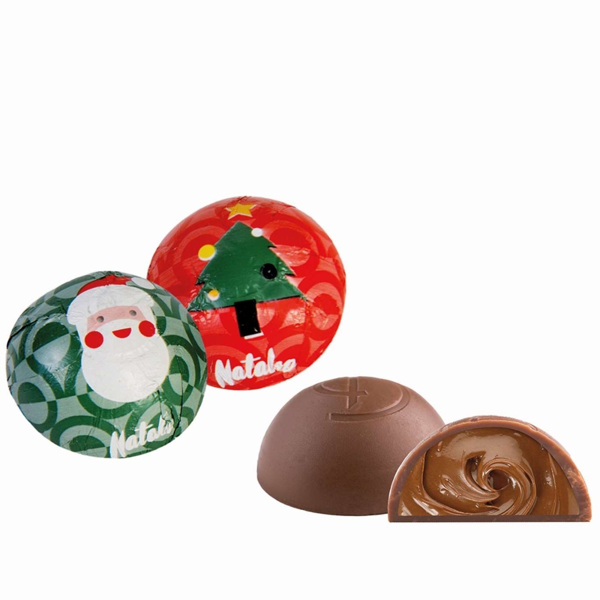 Palla natalizia con natalino al latte ripieno di crema alla nocciola - immagine 2