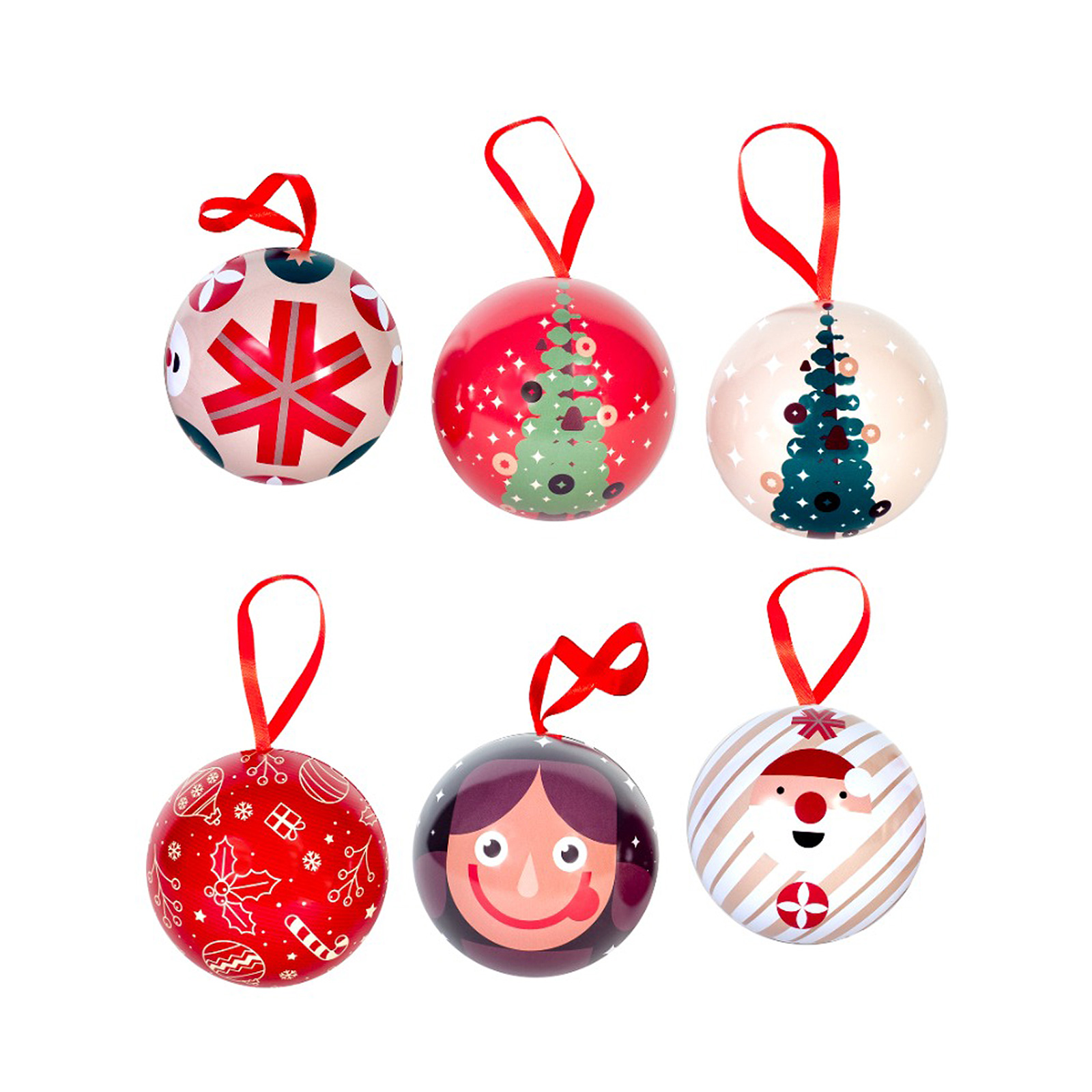 Palla natalizia con natalino al latte ripieno di crema alla nocciola